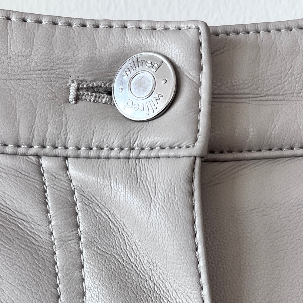 Aritzia Wilfred Tan Faux Vegan Leather Pants Size 6 - Picture 4 of 5